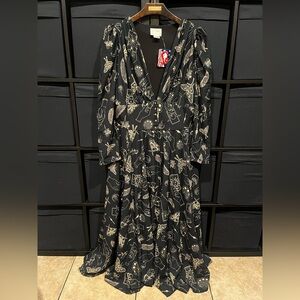 Pinup Couture PUG Laura Byrnes Clarice Dress Coat In Black Tarot XL NWT